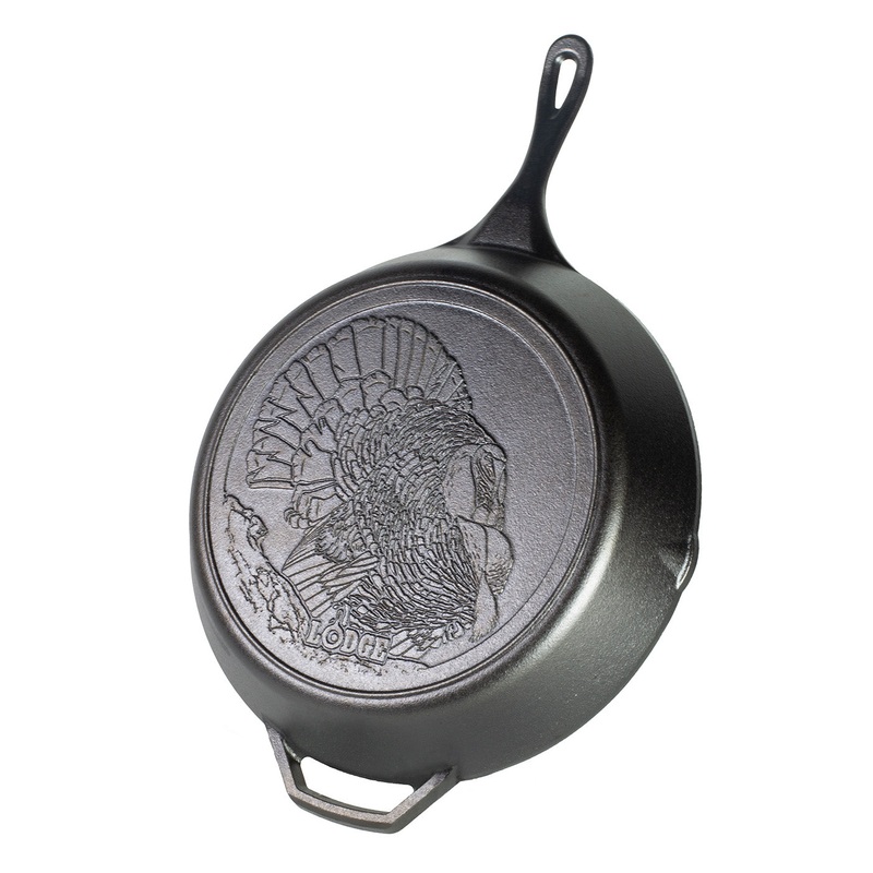 Lodge Cast Iron Wildlife Series 13.25 Inch Skillet, Turkey