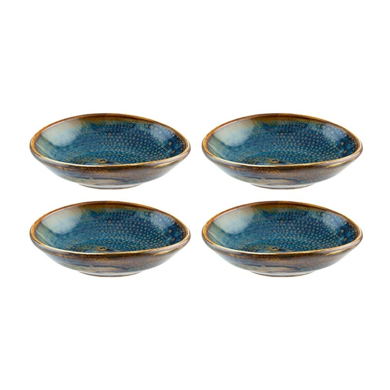 Sapphire 4″ x 3.5″ x h:1″ 1 oz. Oval Blue Porcelain Ramekin (Set of 4)