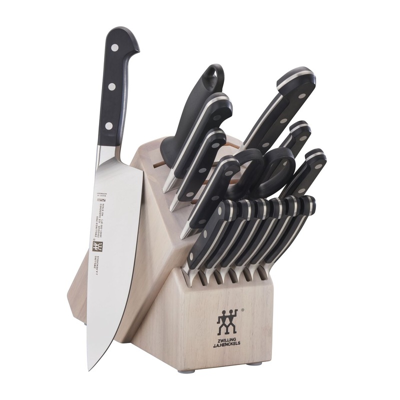 Zwilling Pro Stainless Steel 16-Piece Knife Block Set, White