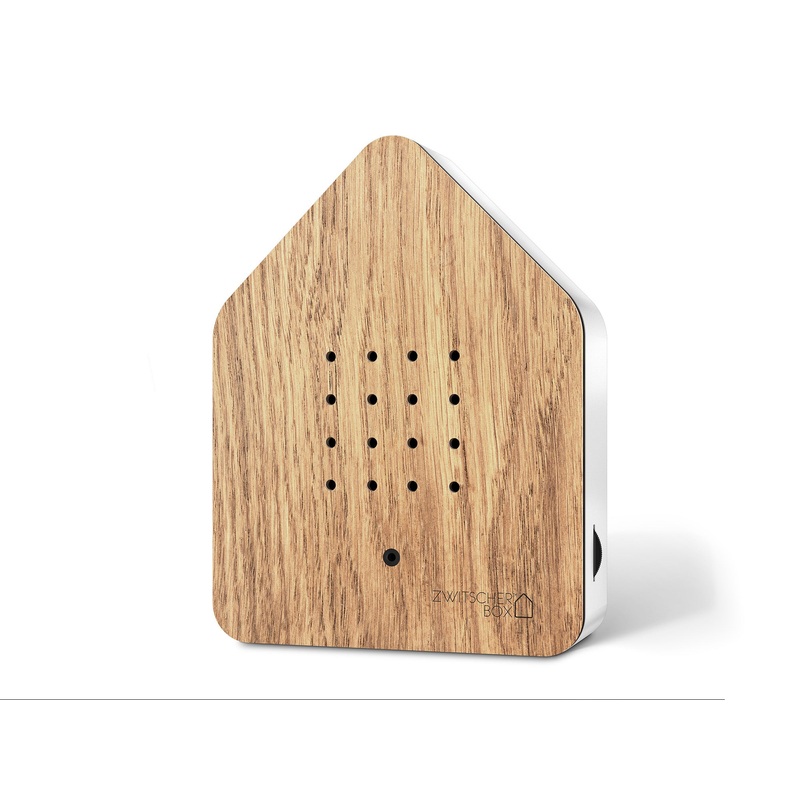 Zwitscherbox Sound Therapy Machine with Motion Sensor, Oak Wood and White