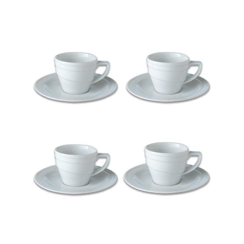 BergHOFF 4Pc Essentials Porcelain Espresso Cup 3.5 oz., and Saucers