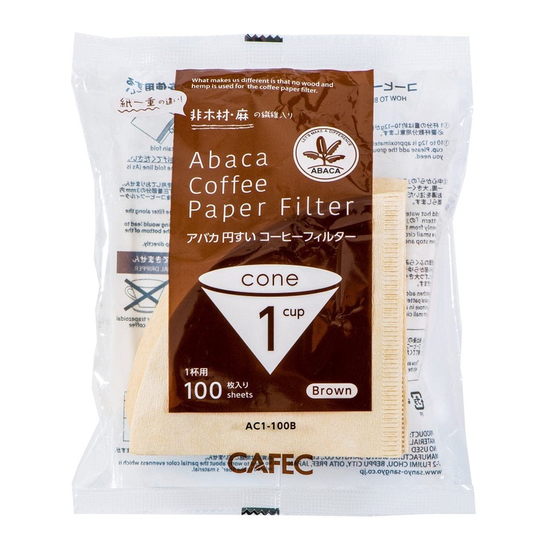 CAFEC Abaca 1 Cup Cone Paper Filter AC1-100B (Brown)