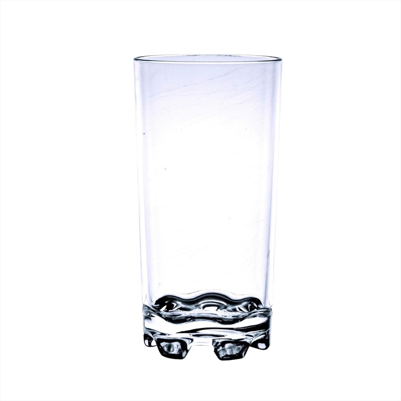 Classic Tumbler Polycarbonate with Footed Heavy Base Clear Color- Highball Drinking Glass Clear Tall Glass Cup Water Glass Mojito Glass Cup Cocktail Glass