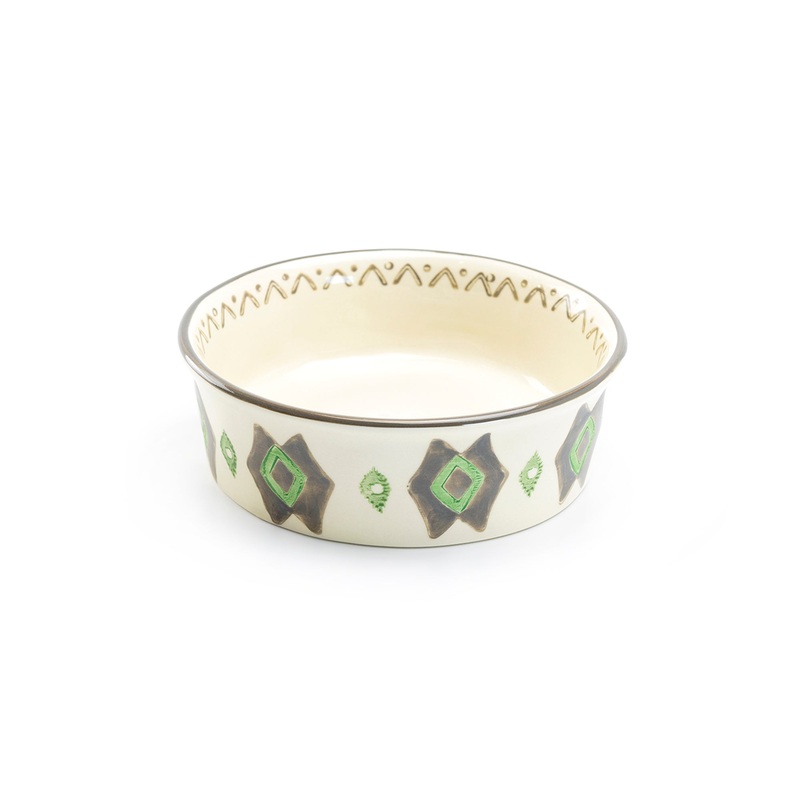 6.25″ Organic Geometric Shape Heavy Weight Ceramic Pet Bowl