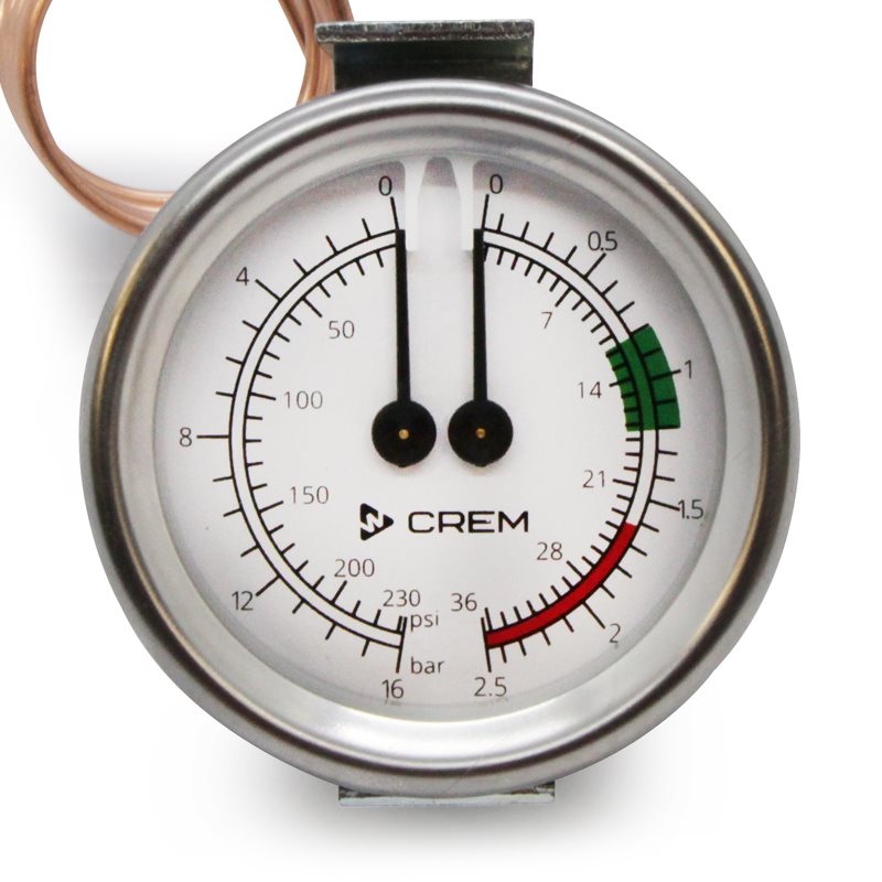Crem/Expobar Dual Pressure Gauge  60mm – 60000050