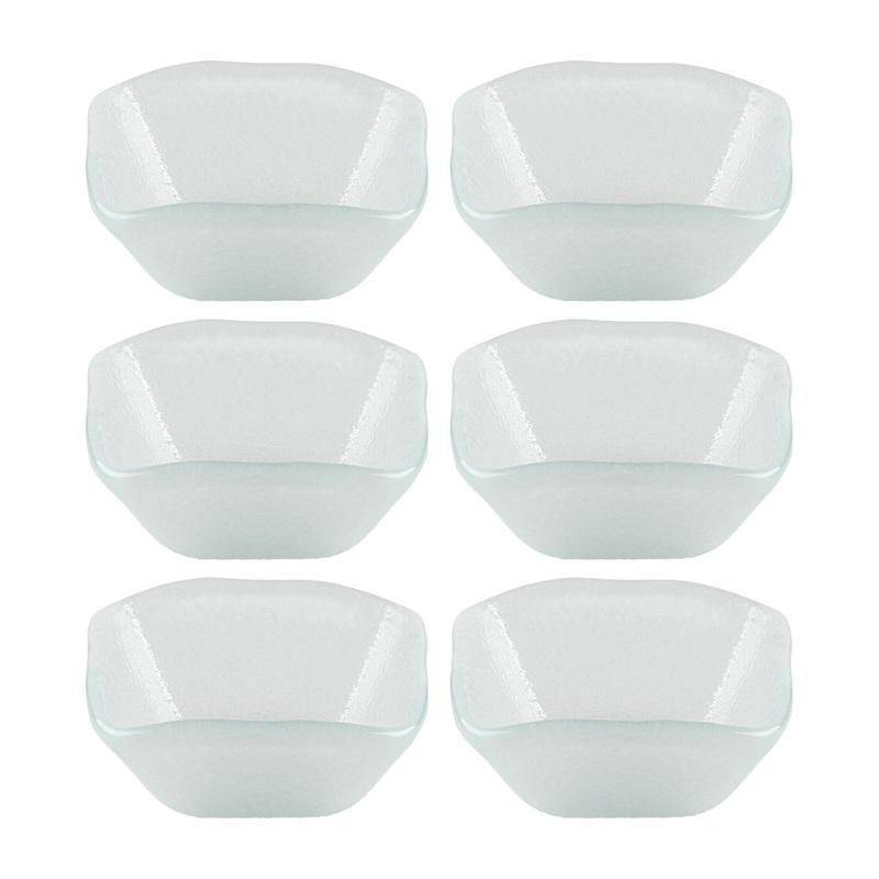 Glass Dinnerware 2.25″ x 2.25″ x h:1.5″ 2 oz. Square Frosted Glass Ramekin (Set of 6)