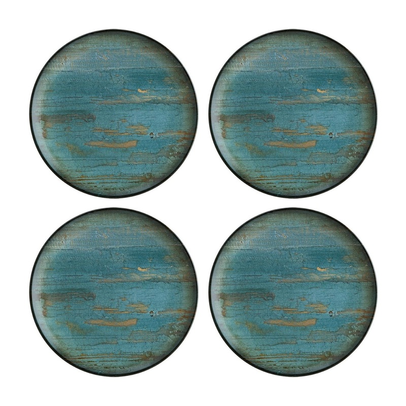 Madera dia.12″ Round Decorated Porcelain Plate (Set of 4)