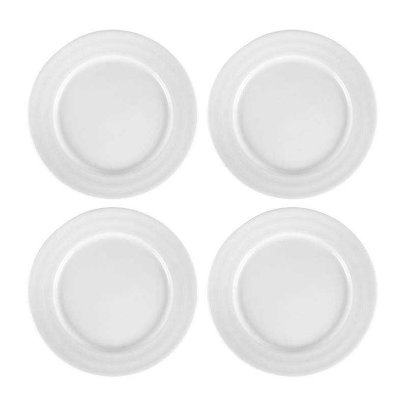 Porcelain Lizbon dia.7.75″ Round White Porcelain Plate (Set of 4)