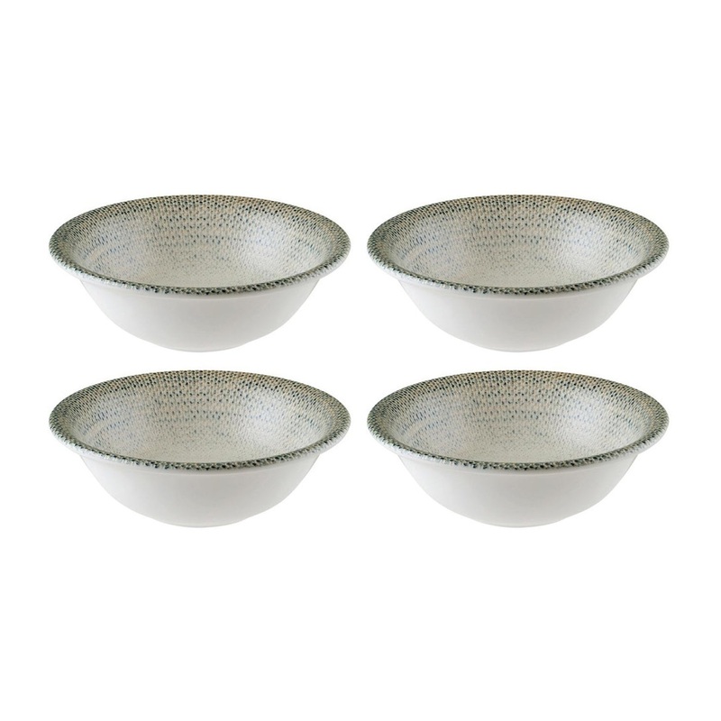Sway dia.6.25″ h:2″ 13 oz. Round Decorated Porcelain Bowl (Set of 4)