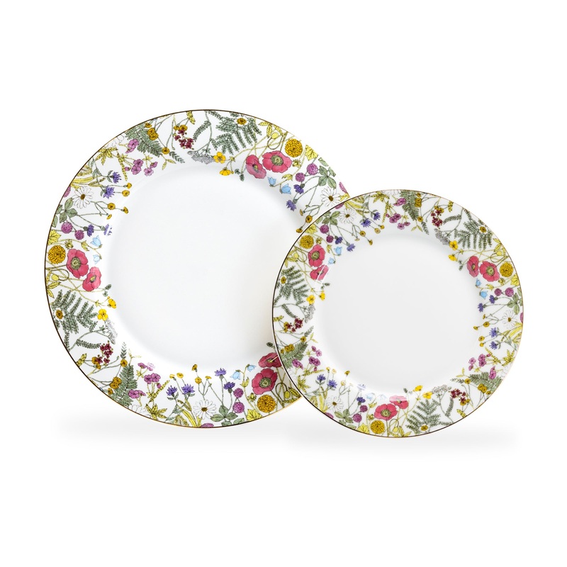 Wild Flower Meadow Fine Porcelain Dessert/Dinner Plate