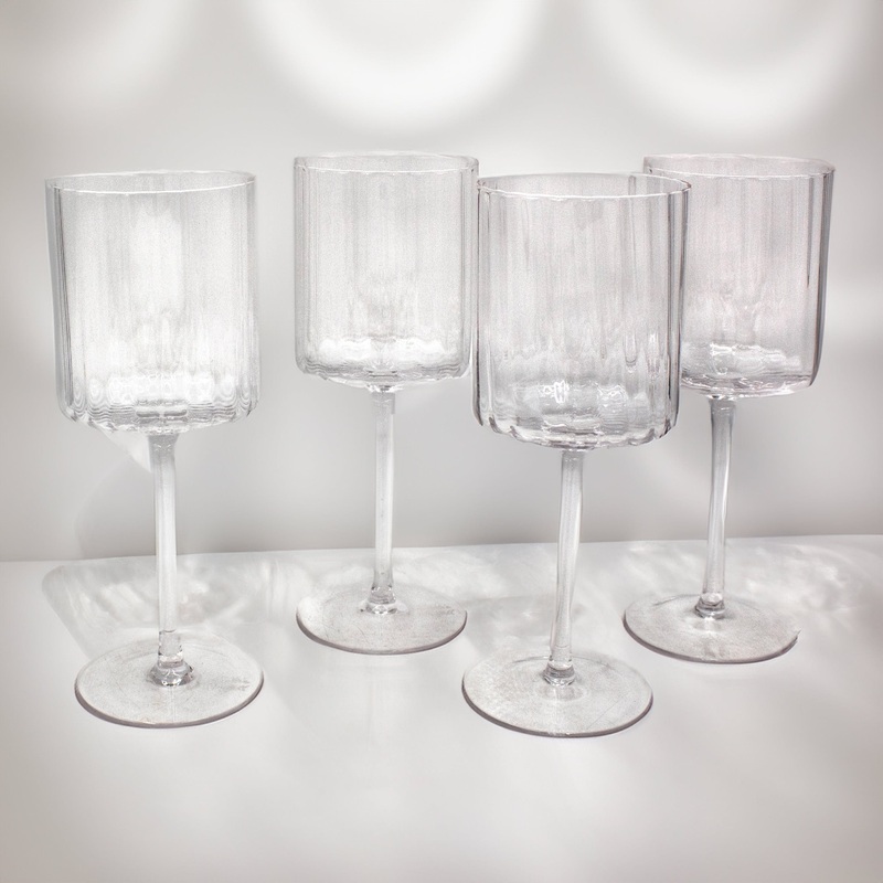 Darbie Angell Set of 4 Prismatic Wine Glasses