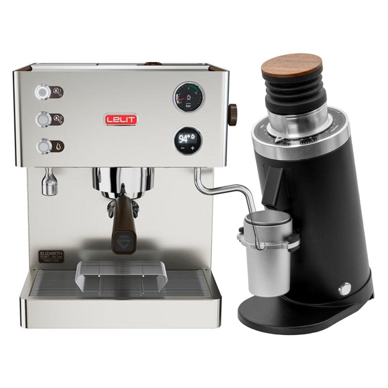 Lelit Elizabeth V3 Semi-Automatic Espresso Machine PL92T (Stainless Steel) & DF64 Gen 2 Grinder w/ DLC Burrs (Black) Bundle