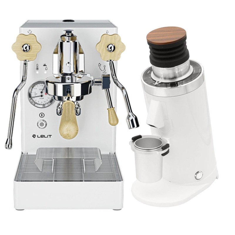 Lelit Mara X Semi-Automatic Heat-Exchange E61 Espresso Machine with PID PL62X (White) & DF64 Gen 2 Grinder w/ DLC Burrs (White) Bundle
