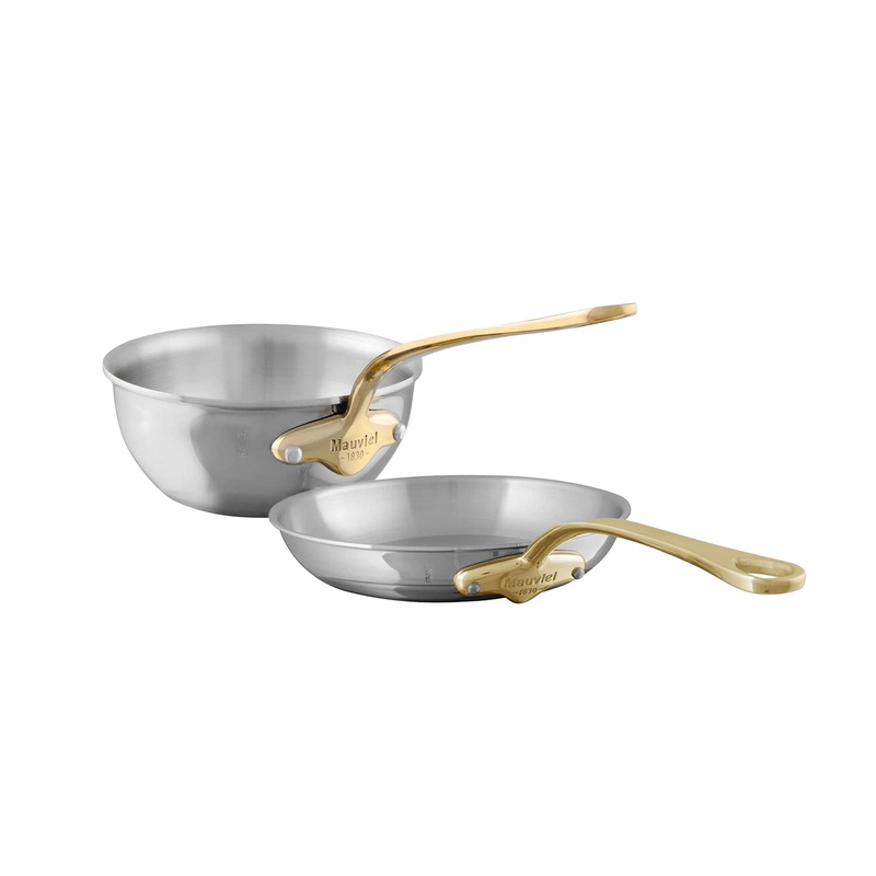 Mauviel M’COOK B 5-Ply 2-Piece Cookware Set With Brass Handles