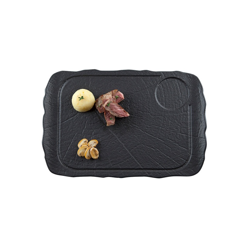Shade 14.5″ x 9″ x h:0.5″ Rectangular Black Porcelain Platter
