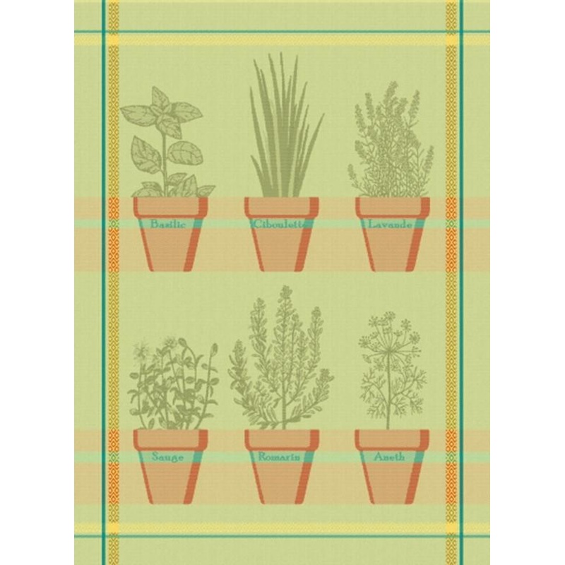 Towel Herb Pots Jacquard