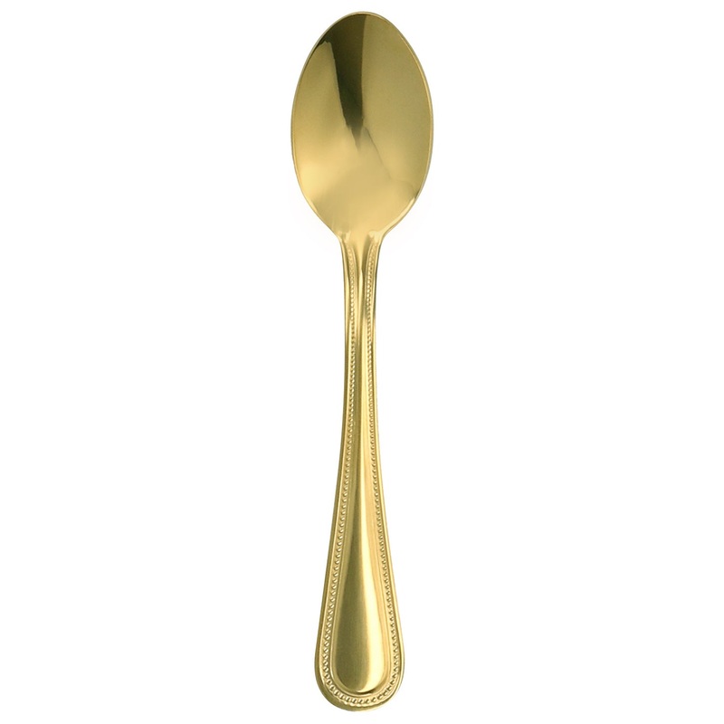 Walco G2707 Colgate 7 1/2″ 18/0 Gold Stainless Steel Heavy Weight Dessert Spoon – 12/Pack