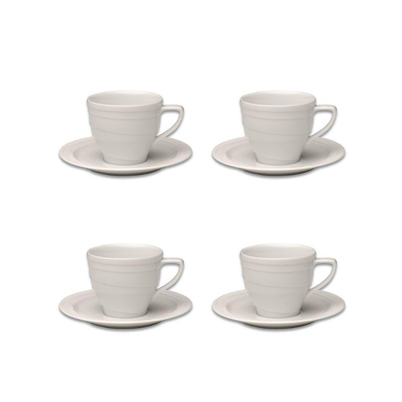 BergHOFF 4Pc Essentials Porcelain Cup 6 oz., and Saucer