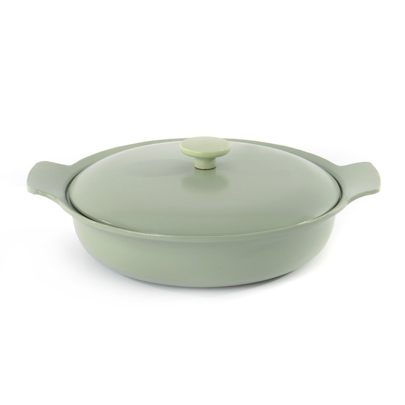 BergHOFF Ron 11″ Cast Iron Deep Skillet 3.5Qt. with Lid, Green