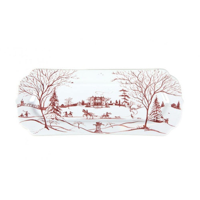 Juliska Country Estate Winter Frolic 15″ Hostess Tray – Ruby