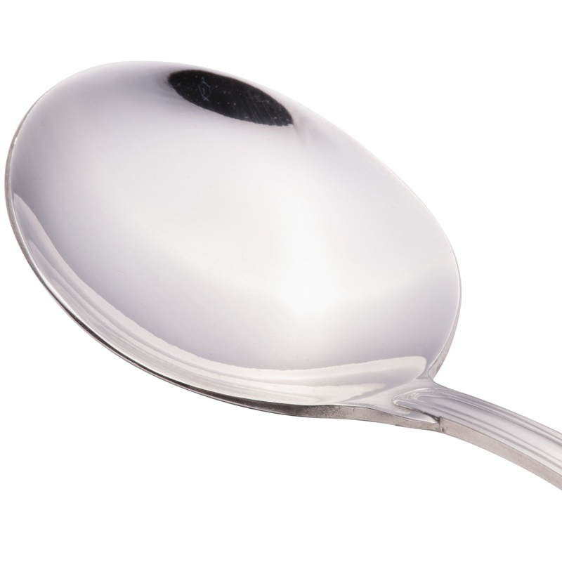 Walco 9312 Luxor 6″ 18/10 Stainless Steel Extra Heavy Weight Bouillon Spoon – 12/Pack