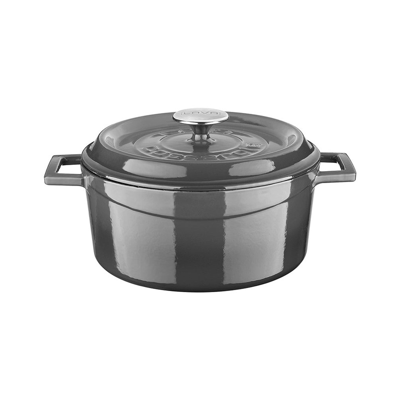 Cast Iron dia.9.5″ h:4″ 4.75 qt. Round Grey Cast Iron Dutch Oven