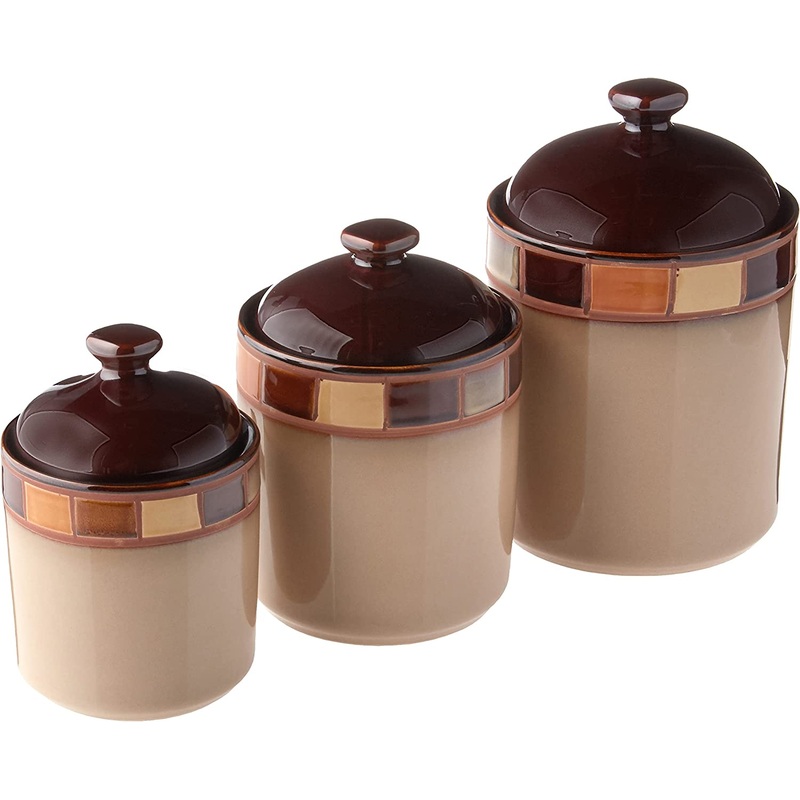 Gibson Elite Casa Estebana 3-Piece Stoneware Canister Set