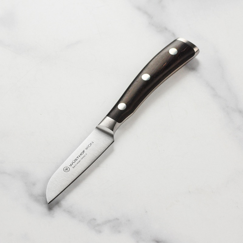 Wusthof Ikon Blackwood 3″ Flat Cut Paring Knife