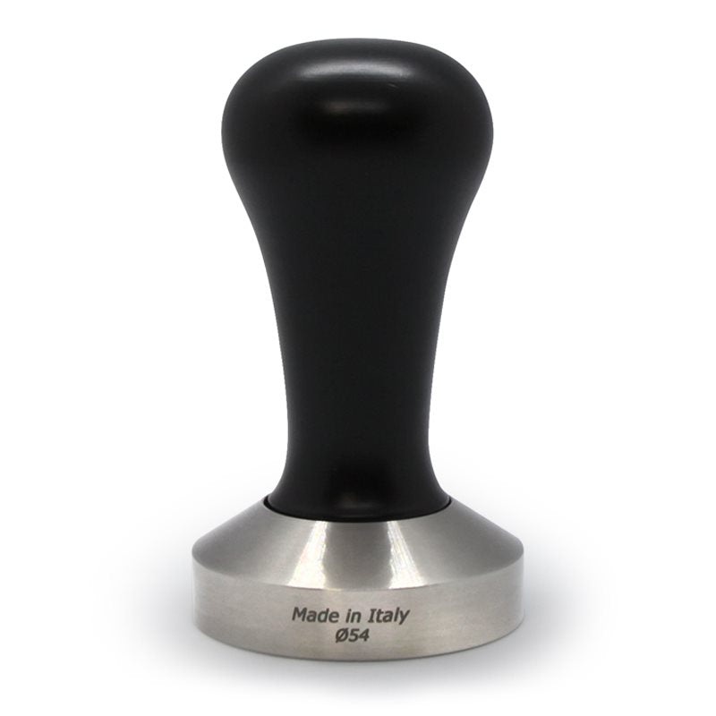 Flat Stainless Coffee Tamper  54mm Black Wood Handle