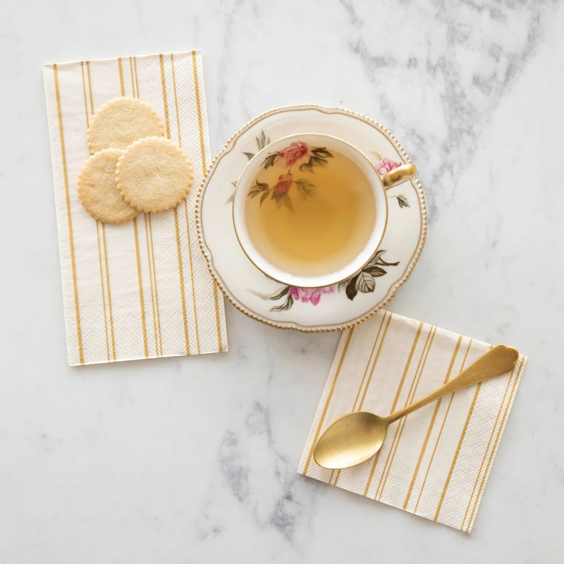 Hester & Cook Antique Gold Stripe Guest Napkins