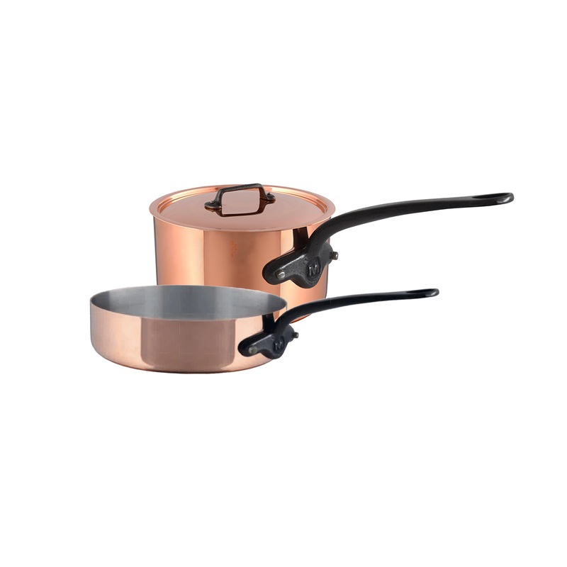 Mauviel M’Heritage M’150 CI 3-Piece Copper Cookware Set With Cast Iron Handles
