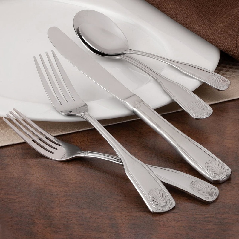 Walco 2829 FanFare 4 5/8″ 18/0 Stainless Steel Heavy Weight Demitasse Spoon – 12/Pack