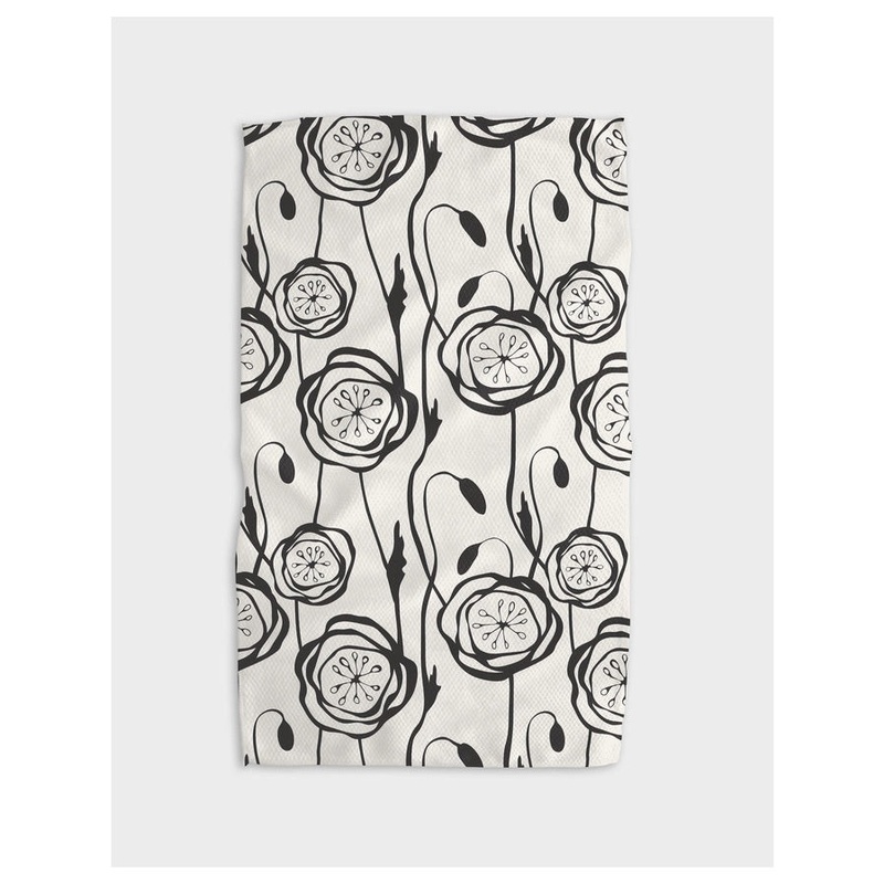 Geometry Smell the Flowers Kitchen Tea Towel