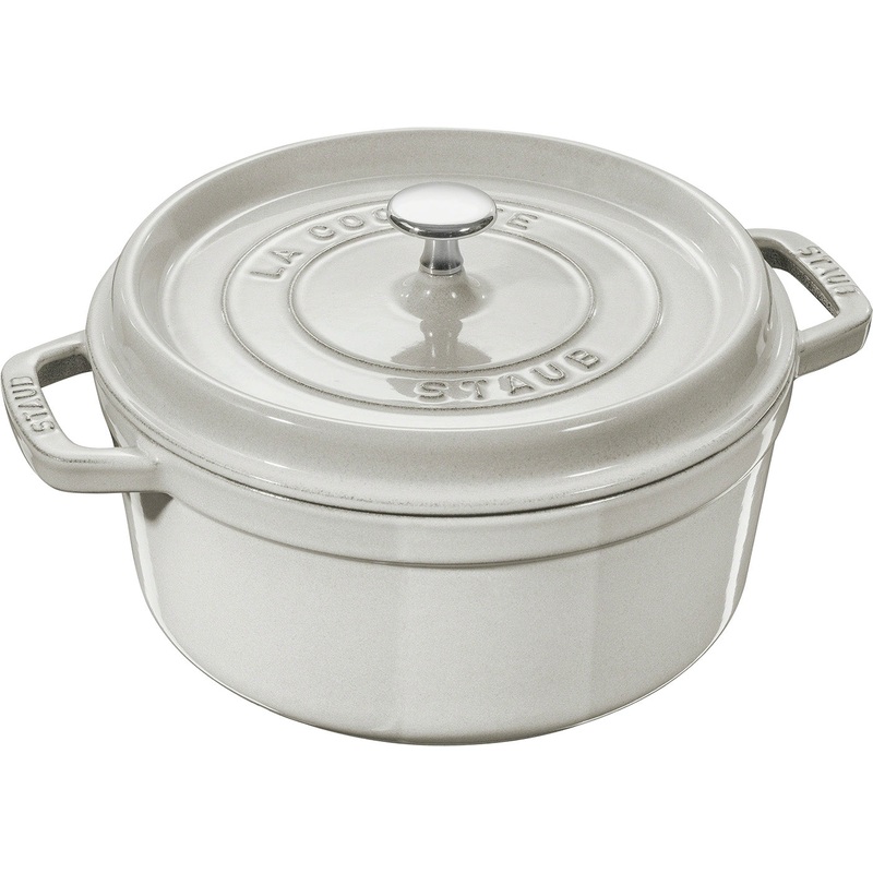 Staub Cast Iron 2.75-qt Round Cocotte, White Truffle
