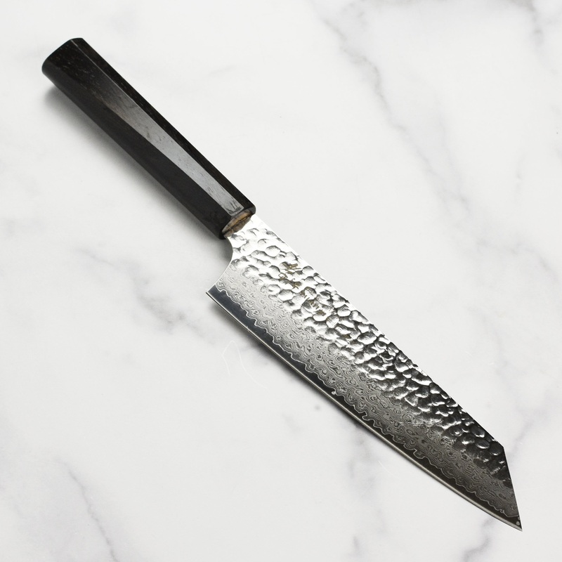 Takayuki Tsuchime Damascus 7.5″ Kiritsuke Gyuto with Ebony Handle
