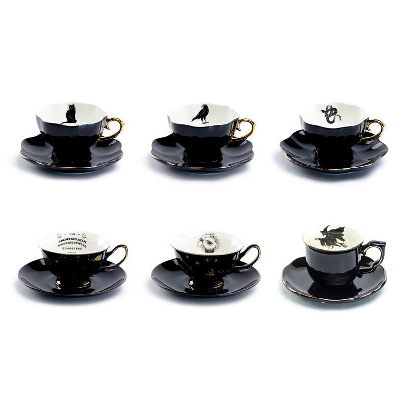 6 Assorted Halloween Tea Cup and Saucer Sets – Ver. A