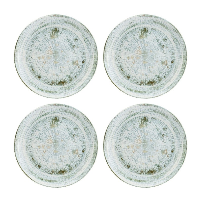 Odette dia.8.25″ Round Decorated Porcelain Plate (Set of 4)