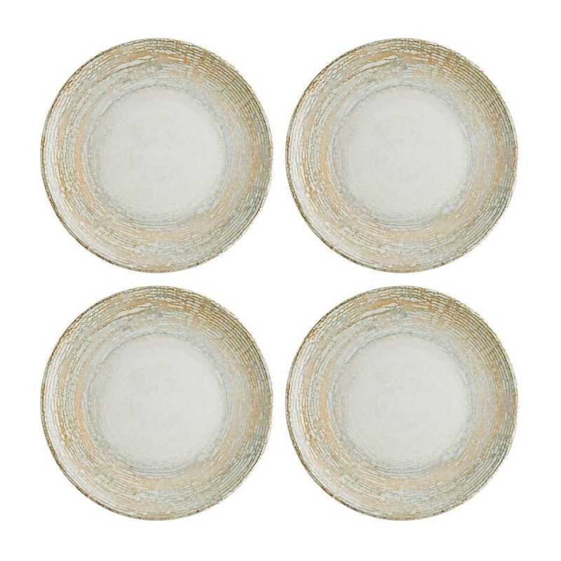 Patera dia.10″ Round Decorated Porcelain Plate (Set of 4)