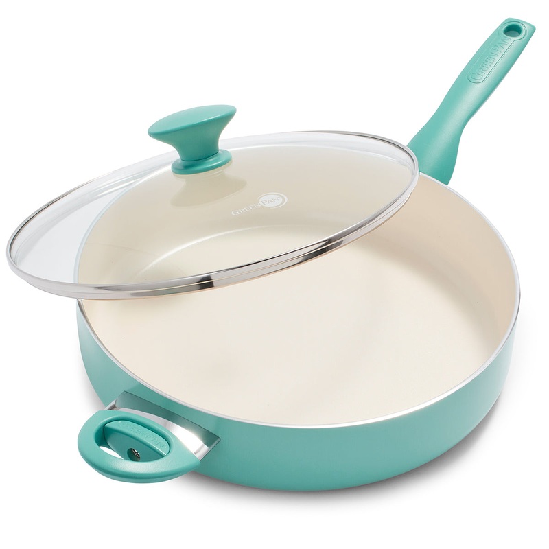 Rio Ceramic Nonstick 5-Quart Saut Pan with Lid | Turquoise
