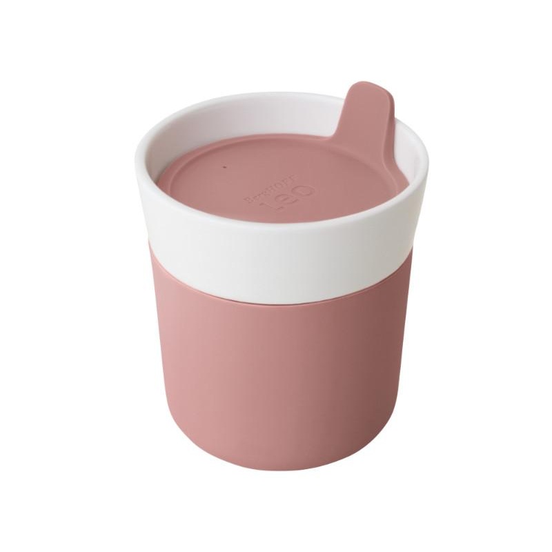 BergHOFF Leo 8.45oz Porcelain Travel Mug, Pink