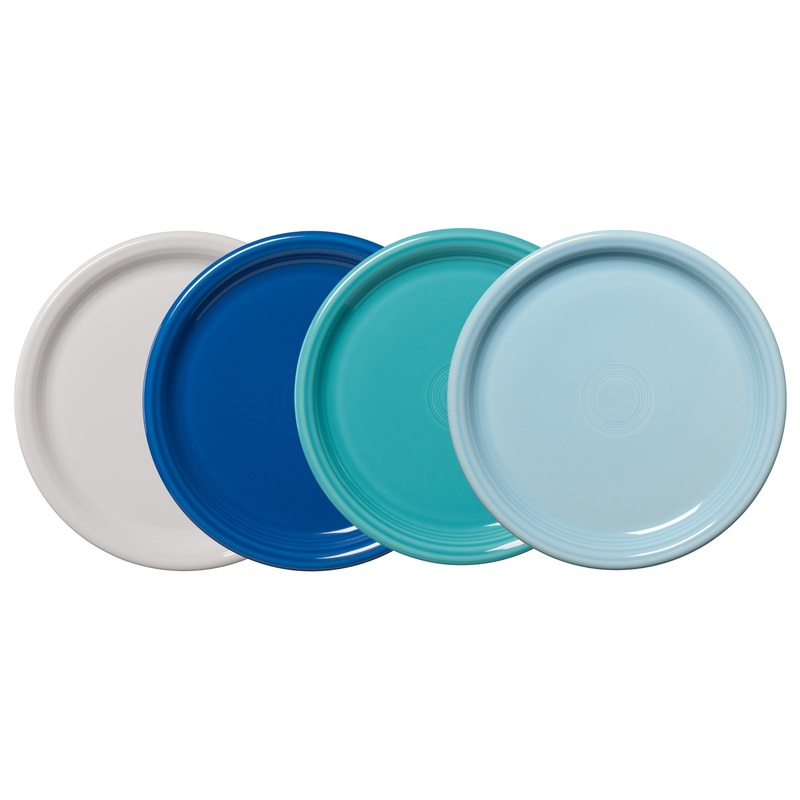 Coastal Blues Bistro Coupe 10 1/2 Inch Dinner Plate, Set of 4