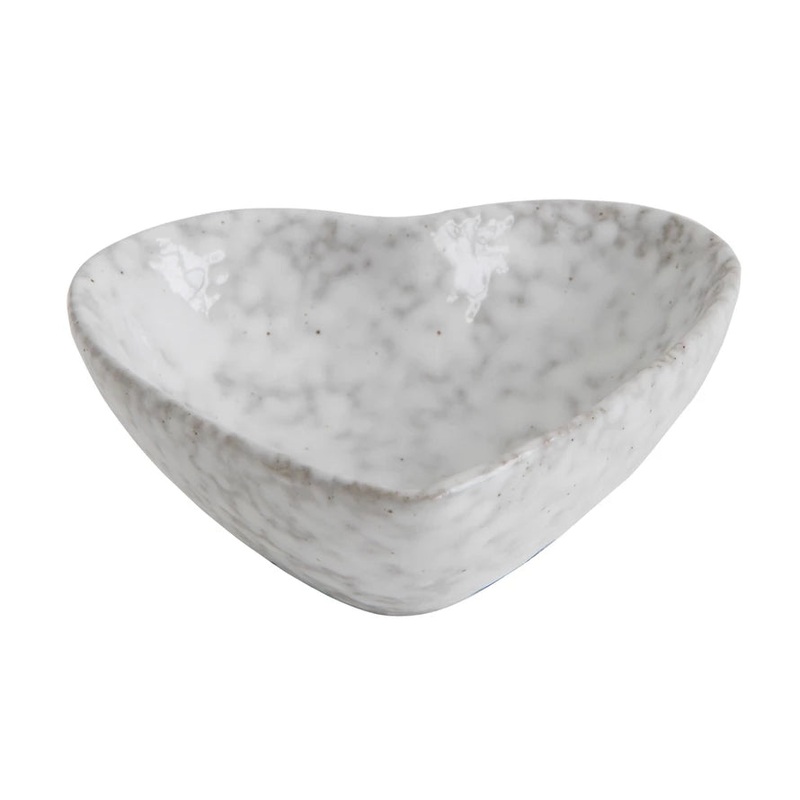 Stoneware Heart Dish Antique White