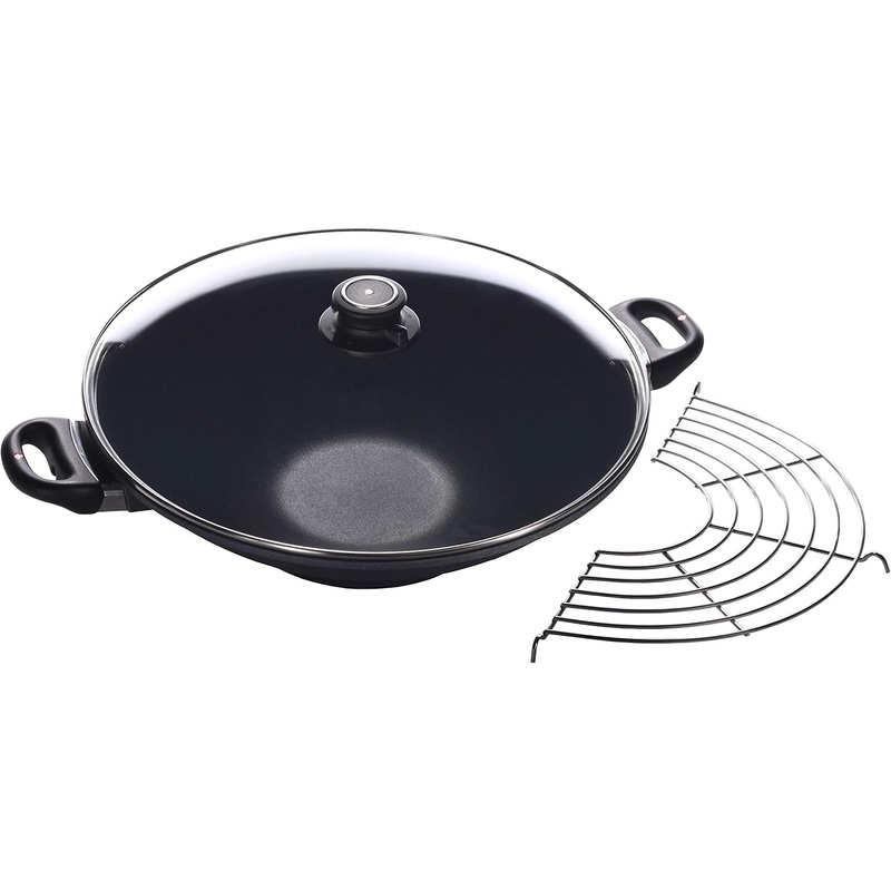 Swiss Diamond – 14.1″ Wok w/Rack &Glass Lid