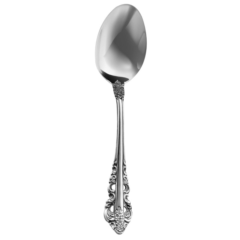 Walco 6803 Classic Baroque 8 3/8″ 18/10 Stainless Steel Extra Heavy Weight Tablespoon / Serving Spoon – 12/Pack