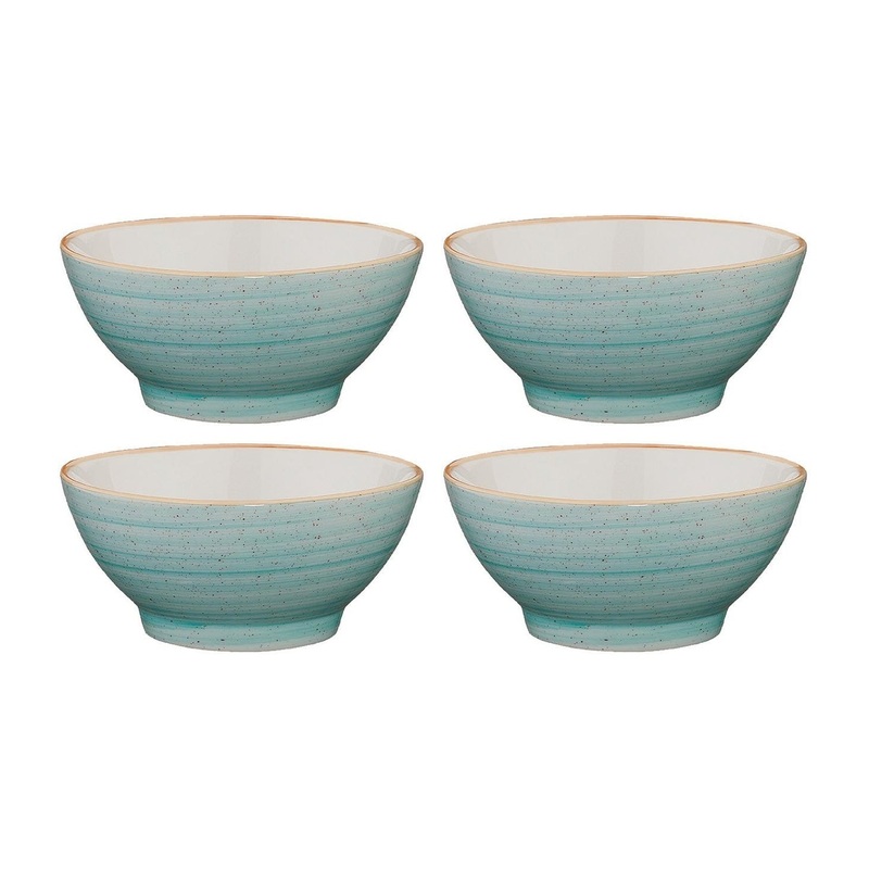 Aqua dia.5.5″ h:2.75″ 15 oz. Round Blue Porcelain Bowl (Set of 4)