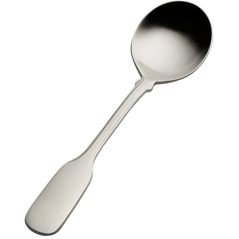 Bon Chef S1901 Liberty 6 1/4″ 18/10 Stainless Steel Bouillon Spoon – 12/Pack
