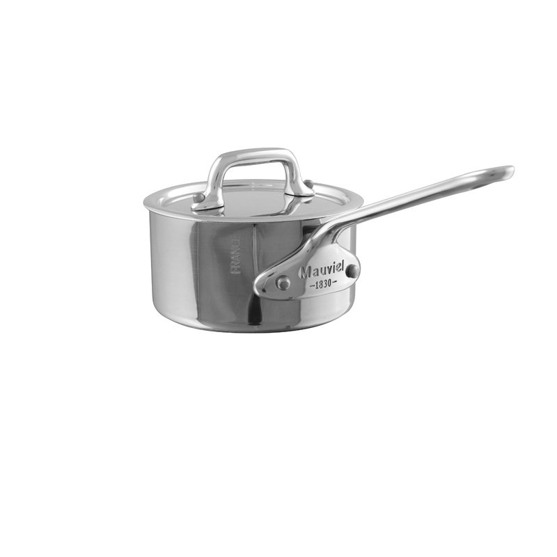 Mauviel M’MINIS Stainless Steel Sauce Pan With Lid, 3.54-In