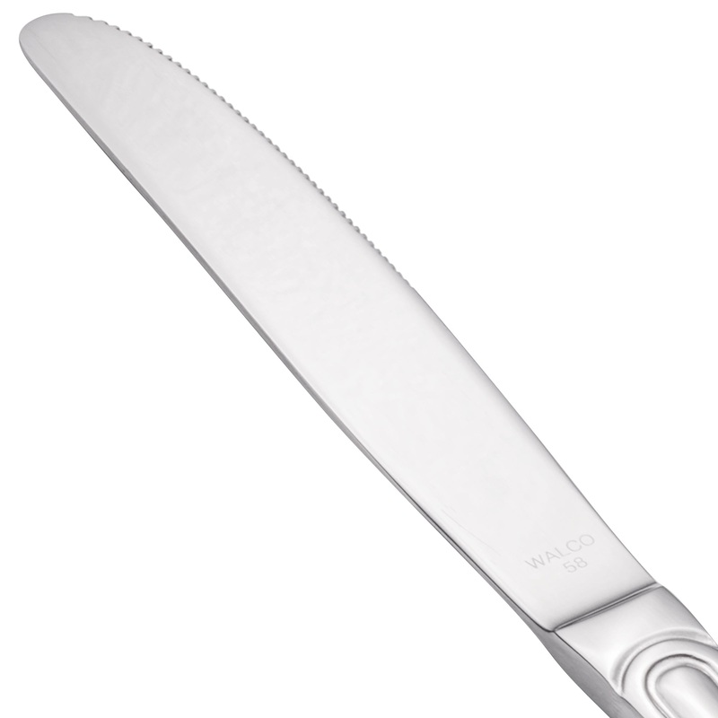 Walco 6645 Saville 8 11/16″ 18/0 Stainless Steel Heavy Weight Dinner Knife – 12/Pack