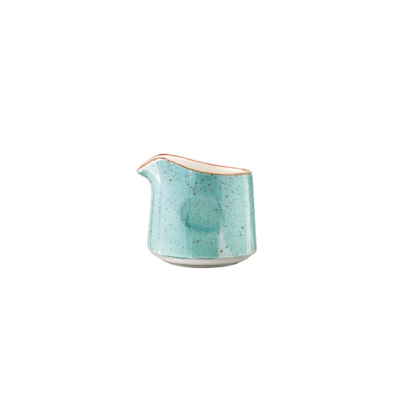 Aqua dia.2.25″ h:2″ 2 oz. Round Blue Porcelain Creamer
