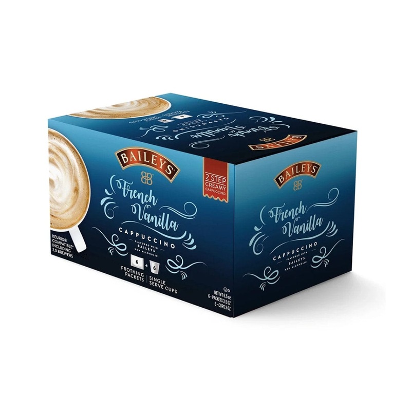 Baileys 2-Step French Vanilla Creamy Cappuccino (Coffee Pods & Frothing Packets – Case of 36)